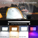 100 W LED Construction Spotlight, Solar Rechargeable, Battery-Powered Work Spotlight, Portable Camping Lamp with 16500 mAh Power Bank, 10000 Lumens for Construction Site, Garage