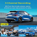 Dual Dash Cam 1080P 720P Front and Rear Car Recorder Dashcam for Cars with IR Night Vision 3 Channel 160 Degree HD Car Driving Camera Dashboard Cameras Support 32GB Max