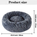 Pets Calming Cat Bed Dog Beds, Proxima Direct Ultra Soft Cat Cushion Bed Round Nest Fluffy Plush Bed Donut Cuddler Dog Bed with Non-Slip Bottom Suitable for Cats or Small Medium Dogs Puppy (60CM, Dark Grey)