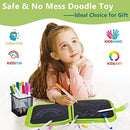 ZCOINS Erasable Doodle Book Set, Children's Educational DIY Portable Graffiti Blackboard Drawing Board, Gifts for 3-8 Years Old Boys Girls (14 Pages+ 12 Pens+ 6 Copy Templates, Dinosaur Style)