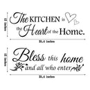 2 Sheets Vinyl Wall Quote The Kitchen Quote Wall Stickers Bless This Home and All Who Enter Kitchen Vinyl Wall Quote Art Dining Room Entryway and Living Room Wall Decal Home Decor, 12 x 35.4 Inch