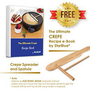 30.5cm Electric Pancake & Crepe Maker by StarBlue with FREE Recipes e-book and Wooden Spatula - AC 220-240V 50/60Hz 1000W, UK Plug, Australia Adapter Included