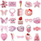 ZDY Pink Stickers for Hydro Flask|50 Pcs Water Bottle Stickers for Girls, Cute Vinyl Waterproof Laptop Skateboard Stickers, Aesthetic Car Decals Computer Stickers for Kids Teens(A126)