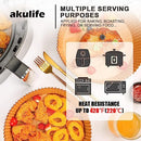 akulife Air Fryer 100 Pcs Round Paper Liners Disposable Large for 5 to 8 Qt Basket, 8.9 inch Unbleached Non-Stick Oil-Proof Parchment Paper