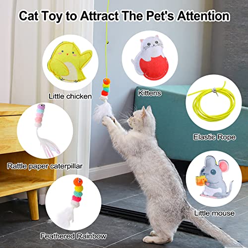 Hanging Cat Toys for Indoor Cats,Kitten Toys 5Pack Cat Exercise Toy,Hanging Door Bouncing Cat Toy with Super Suction Cup, Suction Window Cat Teaser Toy for Indoor Cats Kitten Play Chase Practice (5 PCS)