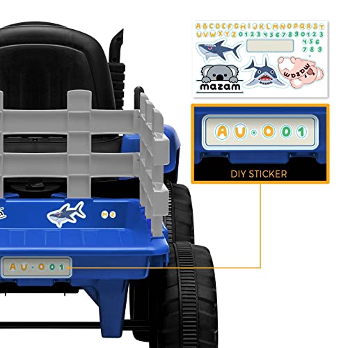 Mazam Kids Ride On Car with Trailer Electric Toy Car Blue