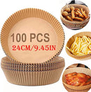 𝟭𝟬𝟬 𝗣𝗖𝗦 Air Fryer Disposable Paper Liner, 𝗕𝗶𝗴 𝗔𝗶𝗿 𝗙𝗿𝘆𝗲𝗿 𝗟𝗶𝗻𝗲𝗿𝘀 Bowl, Non-Stick Disposable,Food Grade Parchment for Baking,Roasting,Microwave,Kitchen use… (20cm)