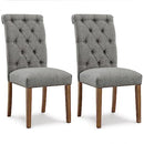 Signature Design by Ashely Harvina French Country 19" Tufted Upholstered Dining Chair, 2 Count, Gray