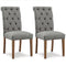 Signature Design by Ashely Harvina French Country 19" Tufted Upholstered Dining Chair, 2 Count, Gray