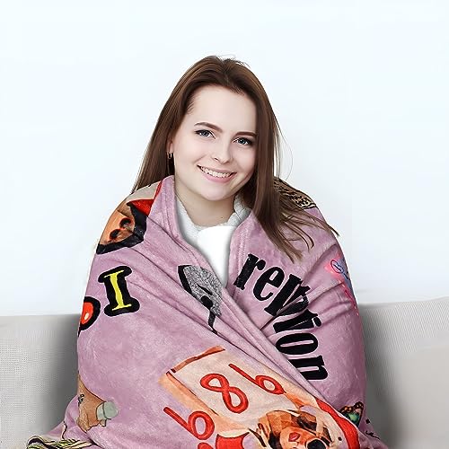 Artlunar Singer Inspired Throw Fleece Blanket Gifts for Music Lovers Women Girls, Cozy Travel Blanket Perfect for Sofa Bed  (Purple-6042, 60" x 50")