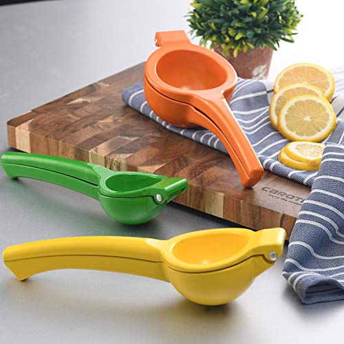 ZEYUAN Manual Juicer Citrus Lemon Squeezer,Fruit Juicer Lime Press Metal,Professional Hand Juicer Kitchen Tool(yellow）