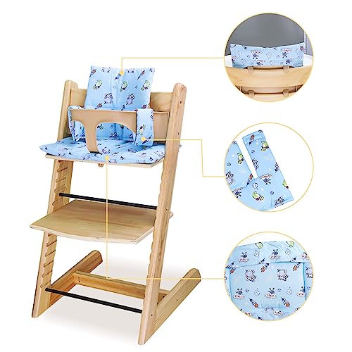 LLHQAMT for Stokke High Chair Cushion, Soft and Comfortable for Tripp Trapp High Chair Cushion, for Tripp Trapp Cushion Set Makes It Safer and More Comfortable for Baby to Sit On (Blue Space Pattern)