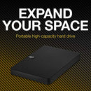 Seagate 2TB Expansion Portable HDD & Amazon Basics External Hard Drive Case