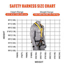 VEVOR Safety Harness, Universal Full Body Harness, Detachable Safety Harness Fall Protection with Added Padding on Shoulder, Back, Waist, Legs, and 5 D-Rings, ANSI/ASSE Z359.11, 340 lbs