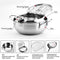 EAMATE Tempura Fry Pot, Stainless Steel Tempura Deep Fryer with Thermometer, 8 Inches, Mini Size Perfect for 2-3 People