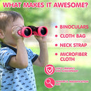 (Pink) - Kid Binoculars Shock Proof Toy Binoculars Set - Bird Watching - Educational Learning - Presents for Kids - Children Gifts - Boys and Girls - Outdoor Play - Hunting - Hiking - Camping Gear (Pink)