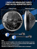 ZIMABLUE 7 inch LED Headlight 2PCS Cool White High Low Beam Plug and Play 7" round Headlights H6024 LED Headlight DOT Approved Compatible with Jeep Wrangler JK TJ CJ, Truck SUV etc