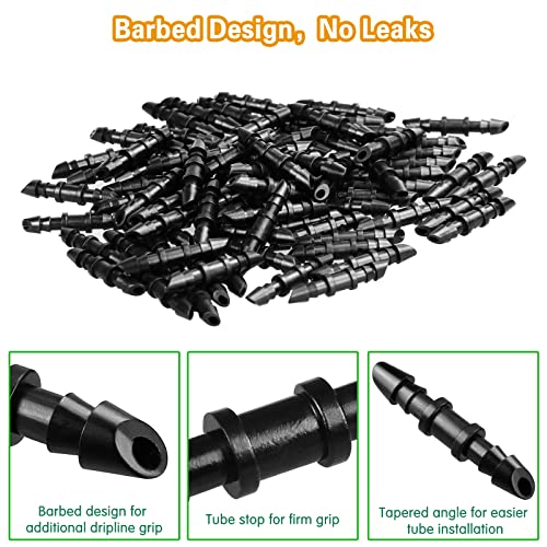 Gardrip 1/4 Inch Drip Irrigation Fittings Kit：200 Pieces Drip Irrigation Parts for 1/4" Drip Irrigation Tubing Drip Line Irrigation Barbed Connectors for Garden Drip Irrigation System 85 Couplings 60 Tees 20 Elbows 25 Plugs 10 Crosses