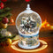 10.2 Inch High Large Size Christmas Snow Globes Musical Box with 8 Songs, Xmas Lighted Big Glitter Snow Globes 6 Hours Timer Christmas Birthday Gift Deluxe Carousel Snow Globes