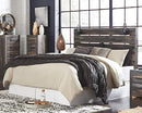 Signature Design by Ashley Drystan Rustic Panel Headboard ONLY with USB Charging Stations, King, Brown