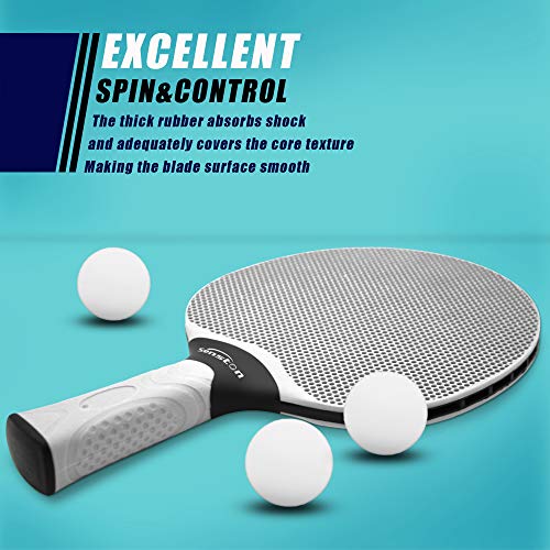 Senston Table Tennis Rackets Set, Professional Table Tennis Racket with 3 Balls, Composite Rubber Ping Pong Paddle Set