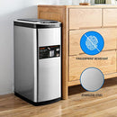 Maxkon 50L Motion Sensor Rubbish Bin Stainless Steel Garbage Bin Automatic Kitchen Bin Trash Waste Home Office Sliver