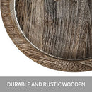 Rustic Wood Tray Candle Holder Set of 2, Large Round Wooden Catch-All Holders, Natural Farmhouse Coffee Decorative, Table Accessories for Home, Kitchen, Dining Room