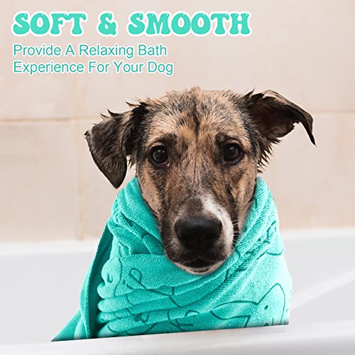 8 Pcs Dog Drying Towels Bulk 55'' x 28'' Pet Grooming Towels Absorbent Microfiber Dog Bath Towels Quick Drying Puppy Bathing Towel for Small Medium Large Dogs Cats Pets Bathing Grooming (Cyan)