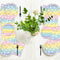 96 Pcs Rainbow Birthday Party Plates and Napkins Supplies Set Colorful Rainbow Party Disposable Paper Plates Tableware Kit Decorations Favors for Birthday Party Baby Shower for 24 Guests
