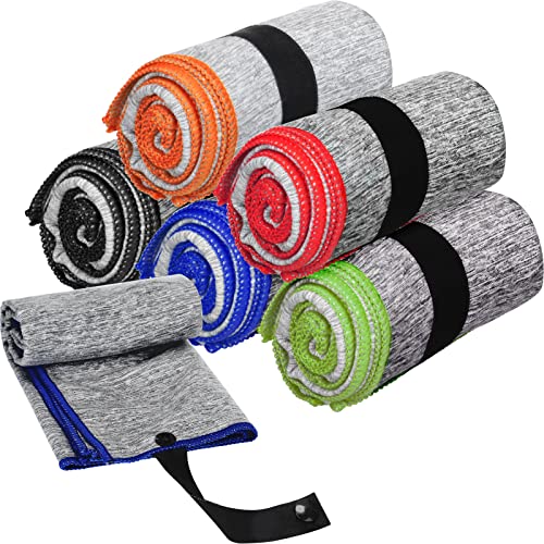 Microfiber Quick Dry Gym Towel 30 x 15.7 Inch Workout Towels Microfiber Gym Towel for Sweat Fitness Beach Camping Yoga Travel Sports Towels (5 Pcs)