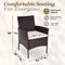 IDZO Wicker Dining Chairs Set of 4, 400Ibs Capacity All-Weather Outdoor Patio with Powder Coated Steel Frame, Removable Seat Cushion, Easy Assembly, 24.5" D x 25.75" W x 34.5" H, Multi-Brown