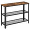 Vasagle Industrial Console Table with 2 Mesh Shelves Rustic Brown and Black