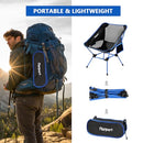 FBSPORT Camping Chair, Portable Folding Chair Lightweight Backpacking Chair Compact & Heavy Duty, Foldable Chair Outdoor with Carry Bag for Hiking Beach Picnic Travel Fishing (1 Pack Dark Blue Large)
