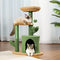 PAWZ Road Cat Tree Cactus Cat Tower with Sisal Covered Scratching Post, Cozy Condo, Plush Perches and Fluffy Balls for Indoor Cats 83.5cm