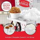 Nostalgia SCM550COKE Coca-Cola Countertop Snow Cone Maker Makes 20 ICY Treats, Includes 2 Reusable Plastic Cups & Ice Scoop – White/Red