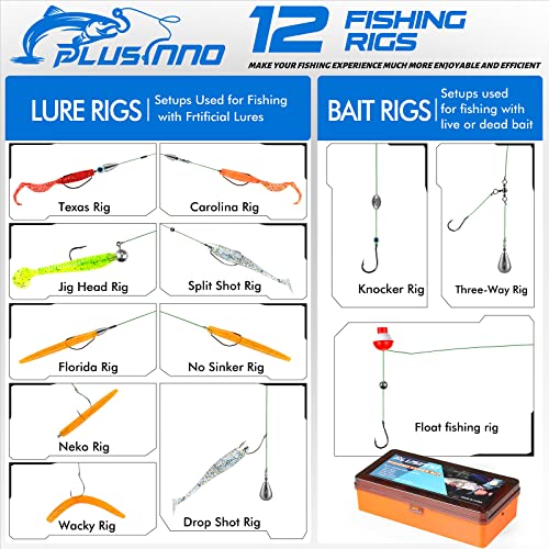 PLUSINNO 397pcs Fishing Accessories Kit, Fishing Tackle Box with