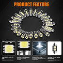 23Pcs Car LED Interior Light Bulb,Universal Canbus Error Free LED Bulbs Kit for Car Interior Dome Map Door Courtesy License Plate Lights BA9S Canbus T10 C5W Xenon-White