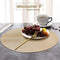 FYY Placemats, Round Placemats Set of 6 for Dining Table, Washable Round Anti-Skid Heat-Resistant PVC Table Mats Durable Stain Resistant Kitchen Table Mats, Set of 6 Gold