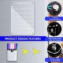 2 PCS 9"x13" Clear Weekly Meal Planner Magnetic Acrylic Board,Acrylic Magnetic Dry Erase Board for Fridge, Magnet Week Calendar for Refrigerator Includes 6 Colors Markers and Pen Container