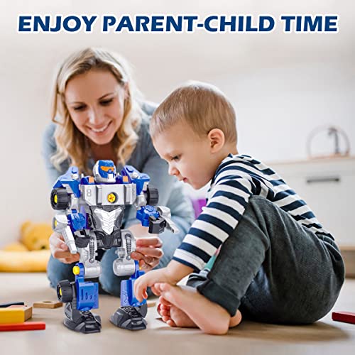 REMOKING 3 in 1 Take Apart Robot Toy for Boys,Educational Building Car Toy with Tool Drill,Deformable Robotics Truck Construction Engineering Play Kit,Gift Toy for 3 4 5 6 7 Year Old Kid Boy Girl