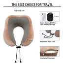 Travel Pillow, Memory Foam Neck Pillow with 360-Degree Head Support Comfortable Airplane Pillow with Storage Bag Lightweight Traveling Pillow for Sleeping, Car, Train, Bus and Home Use(Coffee)