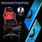 Fantasylab Big and Tall Gaming Chair Office Chair Gaming Chair with Massage Lumbar Pillow Gamer Chair for Adults Computer Game Chair with Adjustable Armrest High-Back PU Leather Gaming Chair 400lb