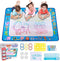 Hautton Magic Water Doodle Mat, 39.5 x 31.5 Inch Large Drawing Coloring Mat Painting Writing Board with 15 Accessories Educational Learning Toy Toddlers Kids Boys Girls Age 2 3 4 5 6 7 8