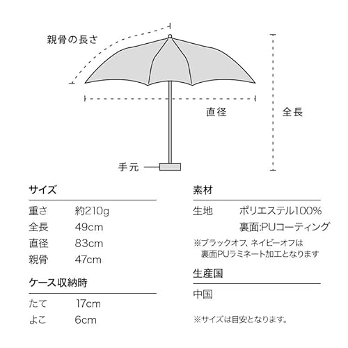 2023 Wpc. 801-16423-102 Light Blocking Split, Beige, 18.5 inches (47 cm), Full Light Blocking, 100% UV Protection, For Both Sunny and Rainy Weather, Compact, Women's Parasol, Folding