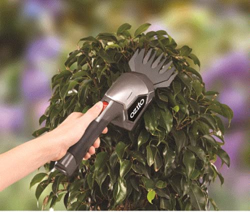 Ozito HTL-072 7.2V Lithium-Ion Cordless Small Hedge Trimmer with 100mm Grass Blade/150mm Hedge Trimmer Blade 8mm Cutting Width