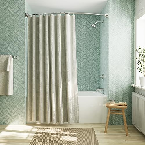 (Chrome) - Zenna Home 35633SSP Never Rust Tension Curved Shower Curtain Rod, Chrome