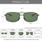 SUNGAIT Ultra Lightweight Rectangular Polarized Sunglasses UV400 Protection (Gunmetal Frame Green Lens, 62) Metal Frame New-2458 QKMLV-AU