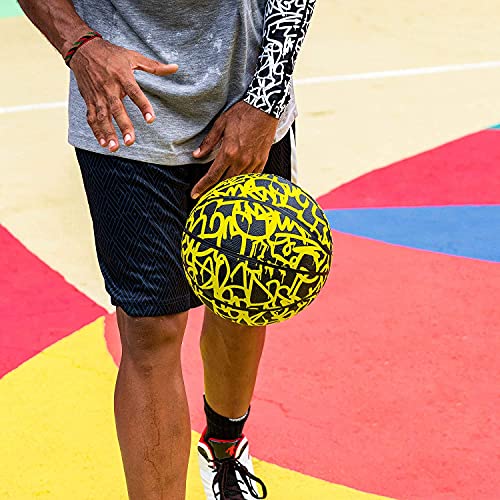 AND1 Fantom Graffiti Rubber Basketball Game Ready, 27.5 Inches, Youth Size 5, Made for Indoor and Outdoor, Sold Deflated (Pump NOT Included), Volt