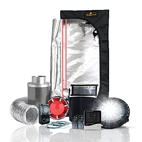 BLACK ORCHID Grow Tent Kit Complete 100W UFO LED Grow Light 60x60x160 cm Full Spectrum Indoor Grow Tent Kit Hydroponics Grow Tent Setup Kit Grow House