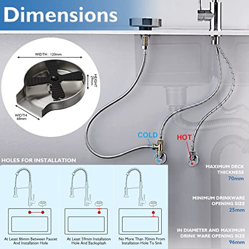Decaura Metal Glass Rinser Automatic Bottle Cleaner Coffee Cup Washer for Kitchen Sink(Brushed Nickel)